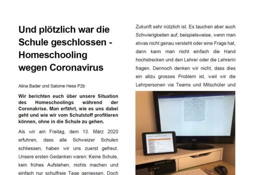 Schülerinnentext zur aktuellen Schulsituation